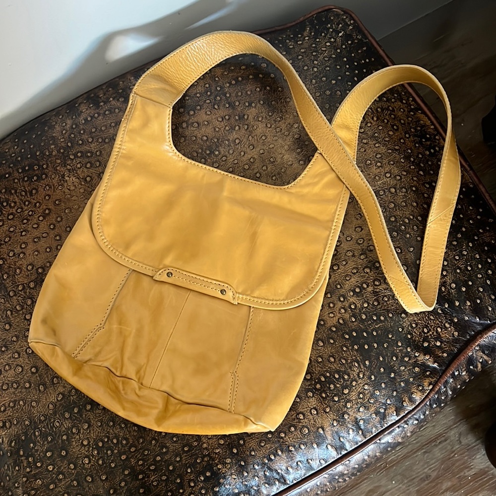 Hobo The Original tan leather crossbody flap bag